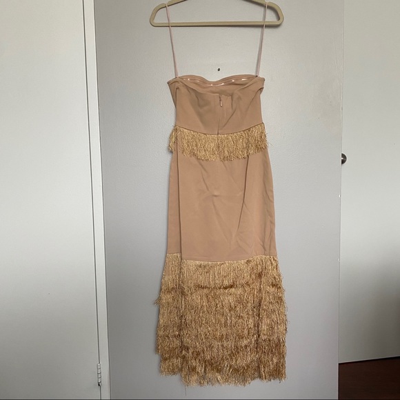 Jonathan Simkhai FW 2016 Nude Fringe Strapless Dress - Picture 5 of 9